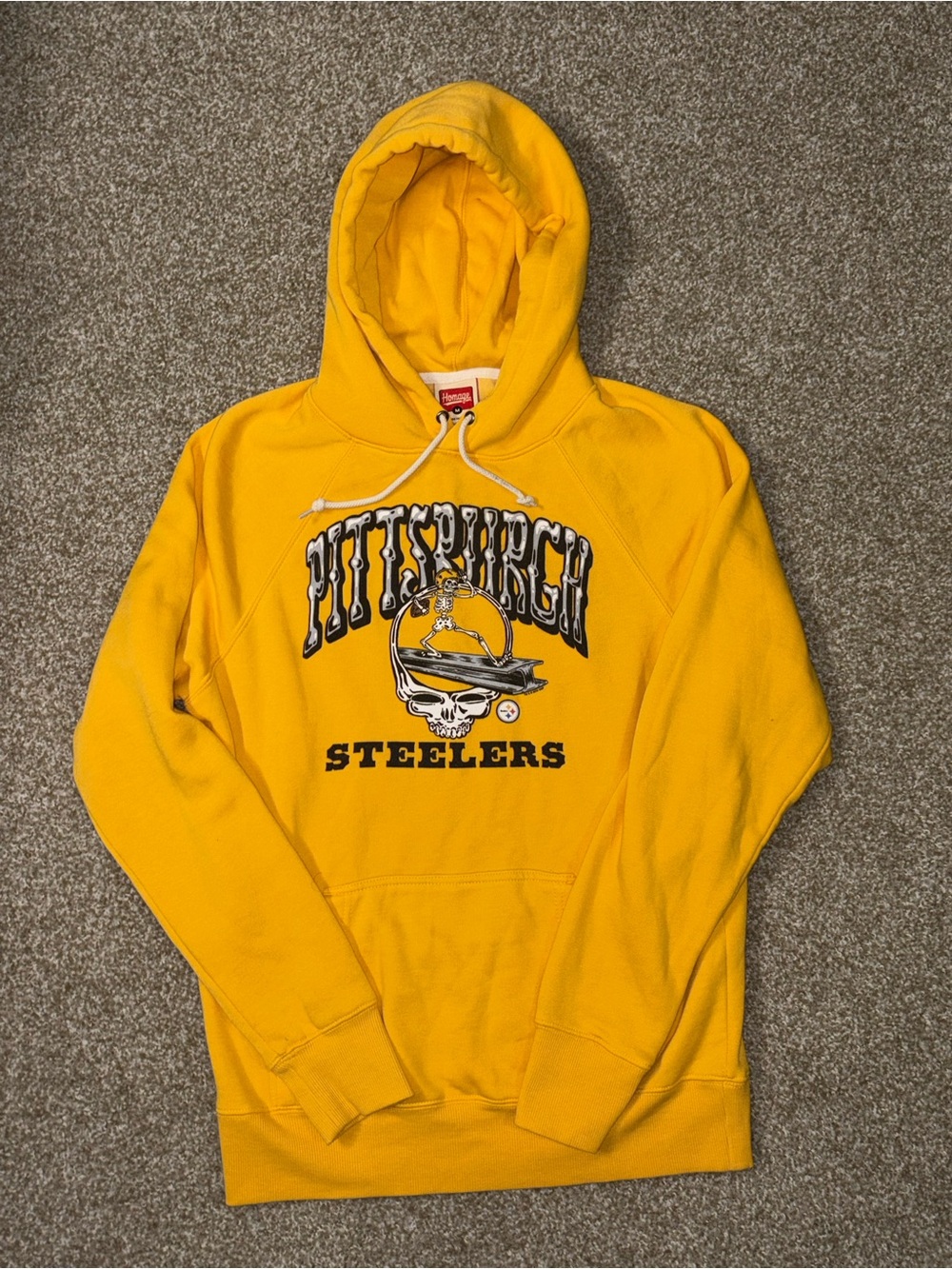 HOMAGE Pittsburgh Steelers Skeleton Graphic Hoodie Men's M